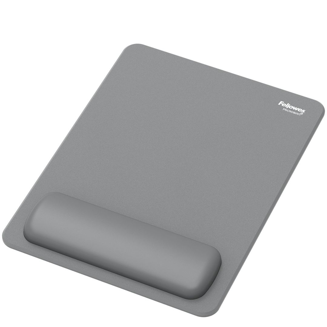 Fellowes Breyta XL Mouse Mat Wrist Rest XL Mouse Pad Wrist Support with Antibacterial Protection Ergonomic Mouse Mat Grey - Image 1