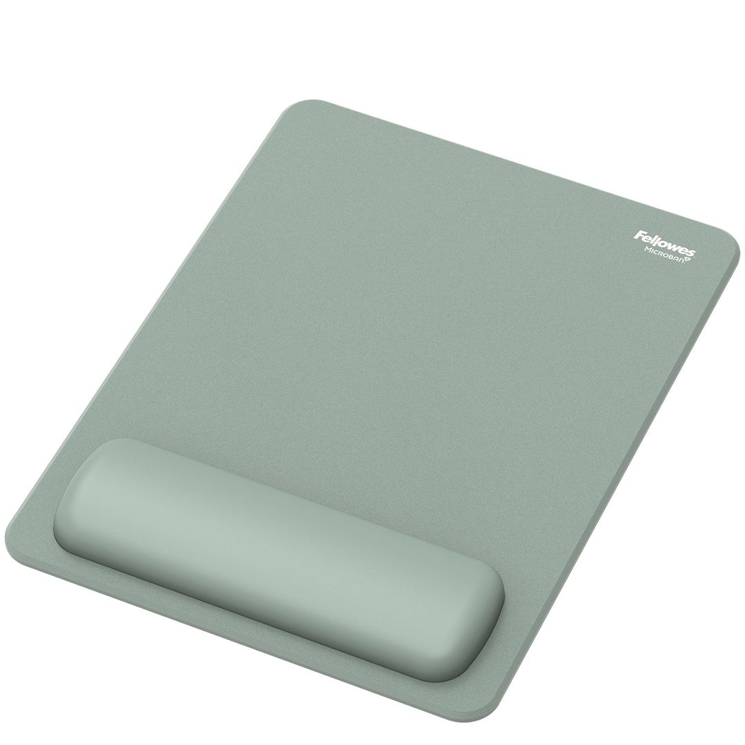 Fellowes Breyta XL Mouse Mat Wrist Rest XL Mouse Pad Wrist Support with Antibacterial Protection Ergonomic Mouse Mat Sage - Image 1