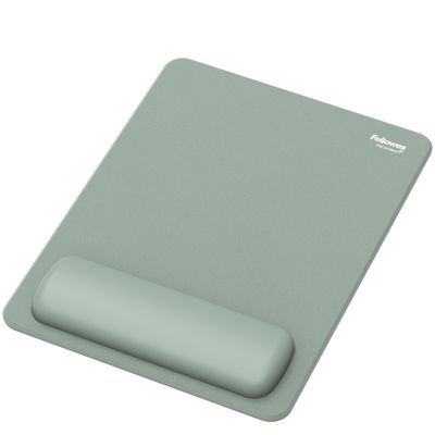 Fellowes Breyta XL Mouse Mat Wrist Rest XL Mouse Pad Wrist Support with Antibacterial Protection Ergonomic Mouse Mat Sage