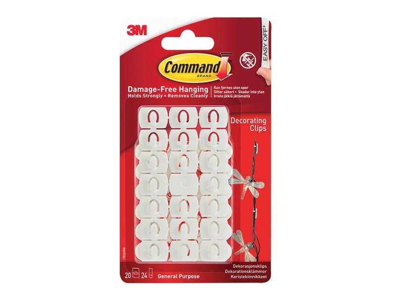 Command™ 17026 White Decorating Clips (Pack 20) - Image 1