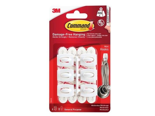 Command™ 17006 White Mini Hooks (Pack 6)