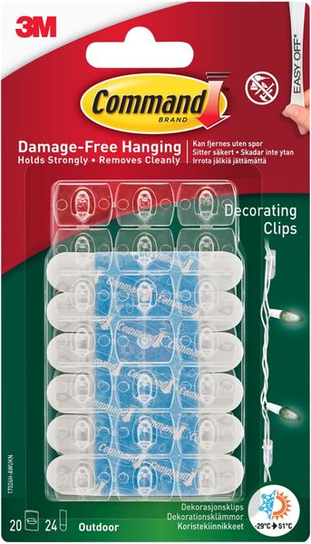 Command™ 17026H-AW Clear Outdoor Decorating Clips (Pack 20) - Thumbnail 4