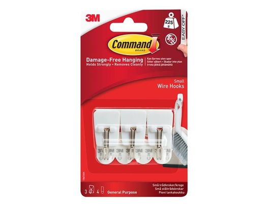 Command™ 17067 White Wire Hooks (Pack 3) - Thumbnail 2
