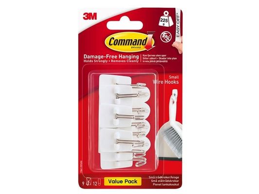 Command™ 17067-9VP White Wire Hooks Value Pack (Pack 9)