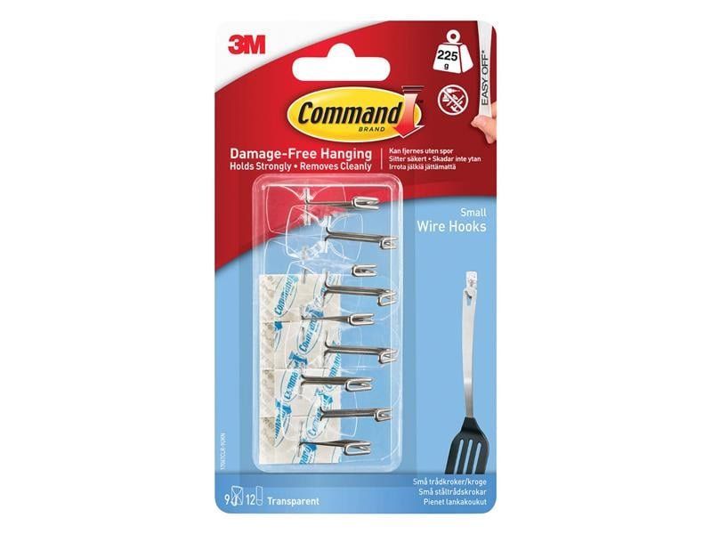 Command™ 17067CLR-9 Clear Wire Hooks Value Pack (Pack 9) - Image 1