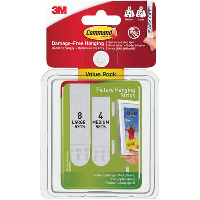 Command™ 17209 Picture Hanging Strips Set Medium & Large (Pack 12) - Thumbnail 2