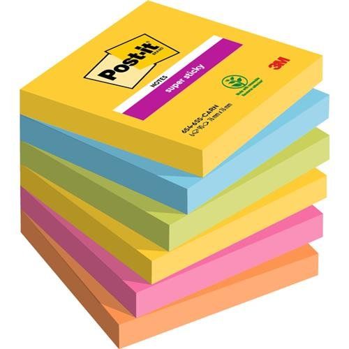Post-It 7100265522 note paper Square Blue Green Orange Pink Yellow 90 sheets Self-adhesive - Image 1