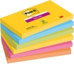 Post-it Super Sticky Notes 76x127mm 90 Sheets Carnival Colours (Pack 6) 7100034578