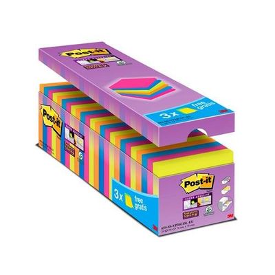 3M 7100234515 note paper Square Blue Green Orange Pink 90 sheets Self-adhesive