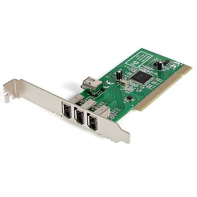 StarTech.com 4 port PCI 1394a FireWire Adapter Card - 3 External 1 Internal - TAA PCI IEEE 1394/Firewire Green Metallic CE UL FCC REACH TAA Microsoft WHQL Certified Texas Instruments - TSB12LV26 0.4 Gbit/s - Thumbnail 2