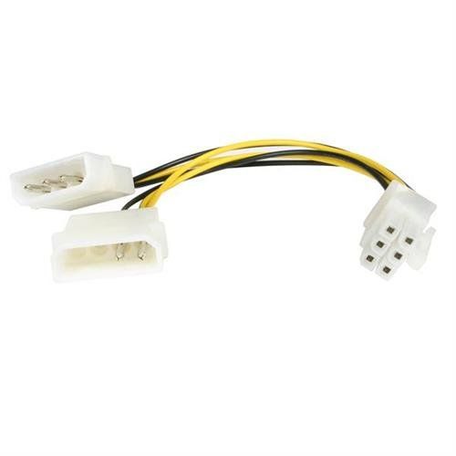 StarTech.com 6in LP4 to 6 Pin PCI Express Video Card Power Cable Adapter - Image 1