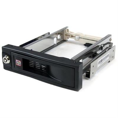 StarTech.com 5.25in Trayless Hot Swap Mobile Rack for 3.5in Hard Drive TAA-Compliant 13.3 cm (5.25") Bezel panel Black 3.5" Serial ATA Serial ATA II Serial ATA III Aluminium PU plastic
