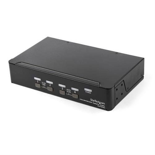 StarTech.com 4 Port DisplayPort KVM Switch - 4K 60Hz - Single Display - Dual Port UHD DP 1.2 USB KVM Switch with Integrated USB 2.0 Hub & Audio - Dell HP Apple Lenovo - TAA Compliant - Image 1