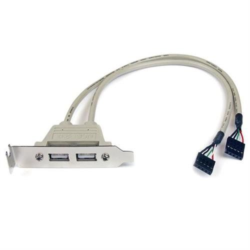 StarTech.com 2 Port USB A Female Low Profile Slot Plate Adapter - Image 1
