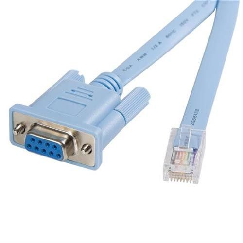 StarTech.com 6 ft RJ45 to DB9 Cisco Console Management Router Cable - M/F 1.8 m Blue RJ-45 DB9 FM Male Female - Image 1