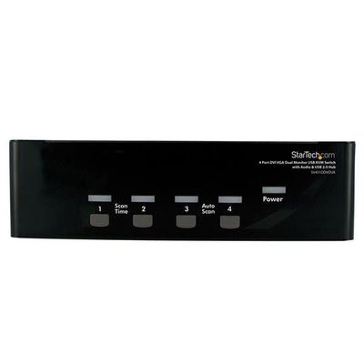 StarTech.com 4 Port DVI VGA Dual Monitor KVM Switch USB with Audio &amp; USB 2.0 Hub - TAA - Thumbnail 2