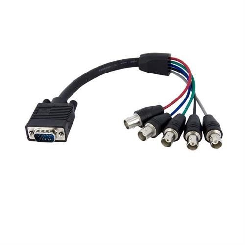 StarTech.com 1 ft Coax HD15 VGA to 5 BNC RGBHV Monitor Cable - M/F - Image 1