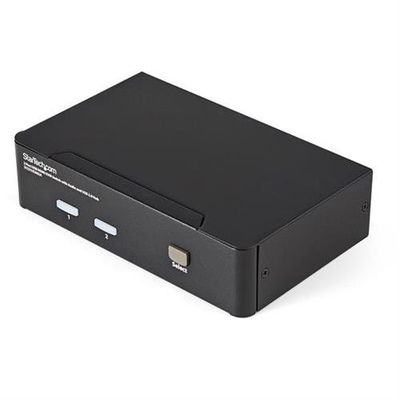 StarTech.com 2 Port USB HDMI KVM Switch with Audio and USB 2.0 Hub - TAA 1920 x 1200 pixels Full HD 18 W Black