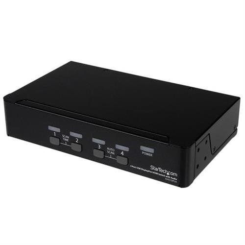 StarTech.com 4 Port USB DisplayPort KVM Switch with Audio - TAA - Image 1