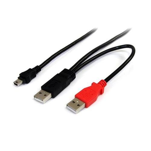 StarTech.com 6 ft USB Y Cable for External Hard Drive - USB A to mini B - Image 1