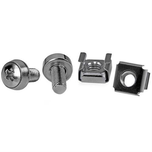 StarTech.com 50-Pack M6 12mm Screws Square Hole Cage Nuts and Installation Tool Hardware Mounting Kit for 19" or 10" Server Racks Cabinets and Enclosures Silver - TAA Screw Stainless steel Sheet metal General utility M6 Dome head - Image 1