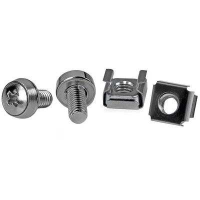 StarTech.com 50-Pack M6 12mm Screws Square Hole Cage Nuts and Installation Tool Hardware Mounting Kit for 19" or 10" Server Racks Cabinets and Enclosures Silver - TAA Screw Stainless steel Sheet metal General utility M6 Dome head - Thumbnail 2