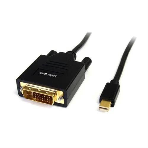 StarTech.com 6ft (1.8m) Mini DisplayPort to DVI Cable - Mini DP to DVI Adapter Cable - 1080p Video - Passive mDP to DVI-D Single Link mDP or Thunderbolt 1/2 Mac/PC to DVI Monitor/Display 1.8 m Mini DisplayPort DVI-D Male Male Straight - Image 1