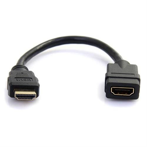 StarTech.com 6in (15cm) HDMI Extension Cable - Short HDMI Cable Male to Female - 4K HDMI Cable Extender - 4K 30Hz UHD HDMI Port Saver M/F - High Speed HDMI 1.4 - 30AWG - HDMI Dongle Extender - Image 1