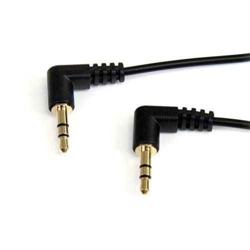 StarTech.com 3 ft Slim 3.5mm Right Angle Stereo Audio Cable - M/M - Image 1