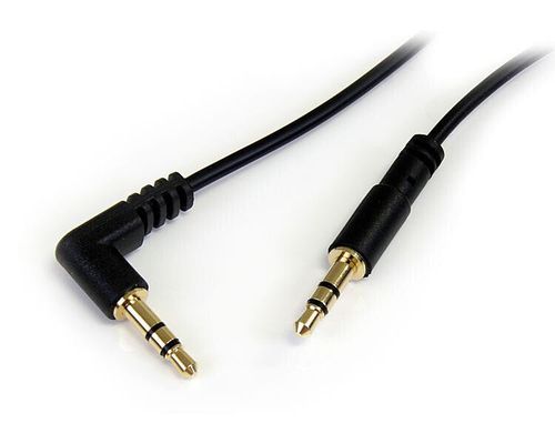 StarTech.com 3 ft Slim 3.5mm to Right Angle Stereo Audio Cable - M/M - Thumbnail 2