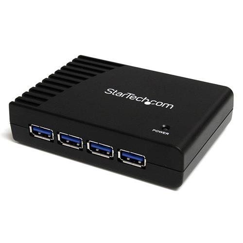 StarTech.com 4 Port Black SuperSpeed USB 3.0 Hub - Image 1