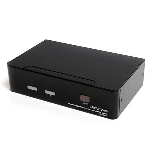StarTech.com 2 Port DVI USB KVM Switch with Audio and USB 2.0 Hub - TAA - Image 1