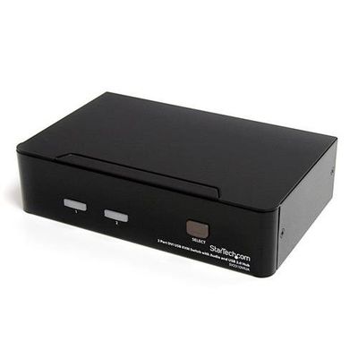 StarTech.com 2 Port DVI USB KVM Switch with Audio and USB 2.0 Hub - TAA