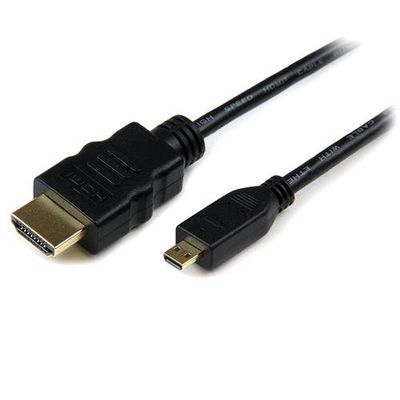 StarTech.com 6ft (1.8m) Micro HDMI to HDMI Cable with Ethernet - 4K 30Hz Video - Durable High Speed Micro HDMI Type-D to HDMI 1.4 Adapter Cable/Converter Cord - UHD HDMI Monitors/TVs/Displays