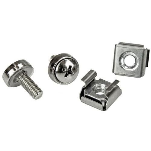 StarTech.com 100-Pack M5 12mm Screws Square Hole Cage Nuts and Installation Tool Hardware Mounting Kit for 19" or 10" Server Racks Cabinets and Enclosures Silver - TAA - Image 1
