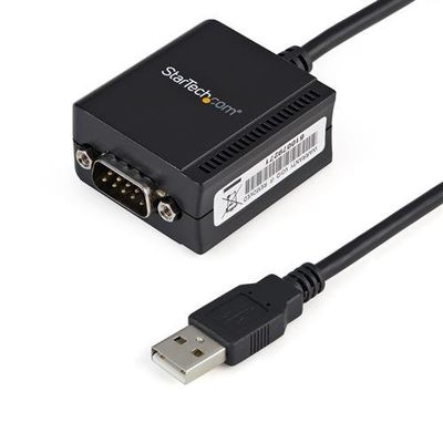 StarTech.com 6ft (1.8m) 1-Port FTDI USB to Serial RS232 Adapter Cable with COM Retention USB to RS232 Adapter - TAA