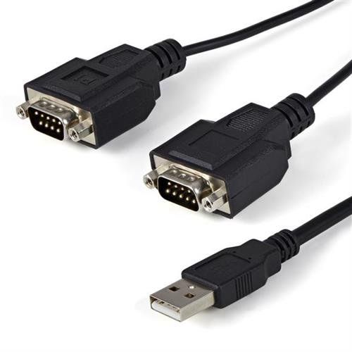 StarTech.com 6ft (1.8m) 2-Port FTDI USB to Serial RS232 Adapter Cable with COM Retention USB to RS232 Adapter - TAA - Image 1