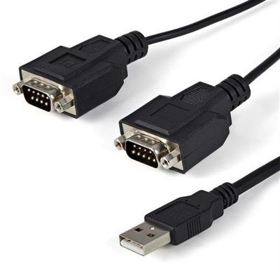 StarTech.com 6ft (1.8m) 2-Port FTDI USB to Serial RS232 Adapter Cable with COM Retention USB to RS232 Adapter - TAA