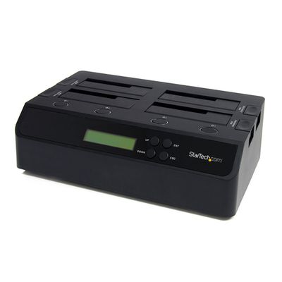 StarTech.com 4-Bay Hard Drive Duplicator and Eraser Standalone 1:3 SATA HDD/SSD Cloner/Copier USB 3.0 / eSATA to SATA Docking Station Hard Drive Duplicator and Sanitizer Dock Toolless / Top-Loading Design - Thumbnail 2