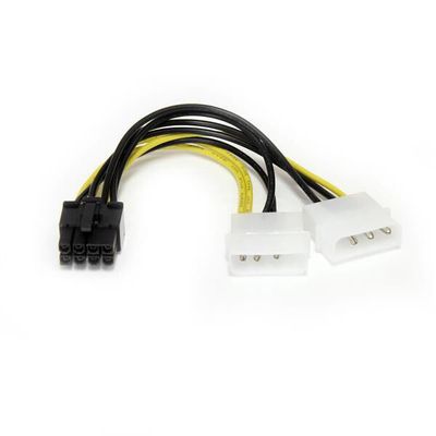 StarTech.com 6in LP4 to 8 Pin PCI Express Video Card Power Cable Adapter - Thumbnail 2
