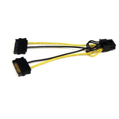 StarTech.com 6in SATA Power to 8 Pin PCI Express Video Card Power Cable Adapter SATA 15-pin PCI-E (8-pin) 0.15 m Male Male Black Yellow