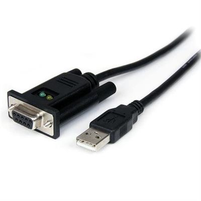 StarTech.com 6ft (1.8m) 1-Port USB to Serial RS232 Adapter FTDI DB9 Serial DCE Adapter Cable Null Modem USB 2.0 - TAA