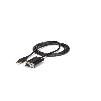StarTech.com 6ft (1.8m) 1-Port USB to Serial RS232 Adapter FTDI DB9 Serial DCE Adapter Cable Null Modem USB 2.0 - TAA - Thumbnail 2