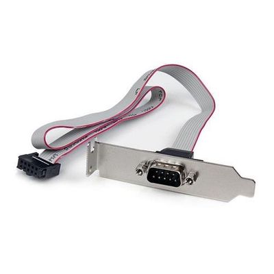 StarTech.com 1 Port 16in DB9 Serial Port Bracket to 10 Pin Header - Low Profile Small Form Factor (SFF) Other Grey IDC DB-9 18.5 mm