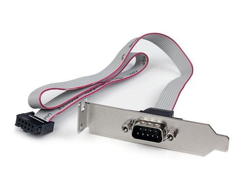 StarTech.com 1 Port 16in DB9 Serial Port Bracket to 10 Pin Header - Low Profile Small Form Factor (SFF) Other Grey IDC DB-9 18.5 mm - Thumbnail 2