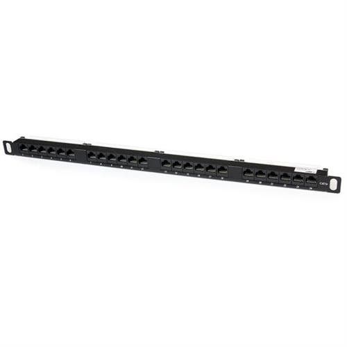 StarTech.com 24 Port 0.5U Cat5e Patch Panel - RJ45 Ethernet Rackmount Cat 5e 110 Patch Panel - Image 1