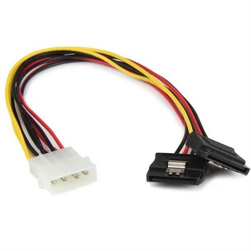 StarTech.com 12in LP4 to 2x Latching SATA Power Y Cable Splitter Adapter - 4 Pin LP4 to Dual SATA - Image 1