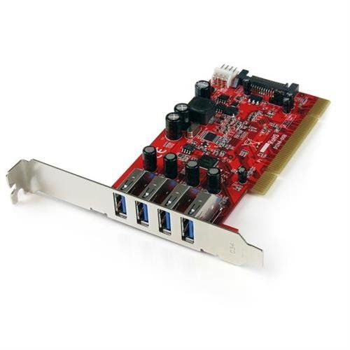 StarTech.com 4 Port PCI SuperSpeed USB 3.0 Adapter Card with SATA / SP4 Power - Image 1