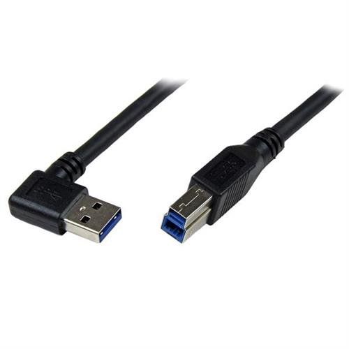 StarTech.com 1m Black SuperSpeed USB 3.0 (5Gbps) Cable - Right Angle A to B - M/M - Image 1