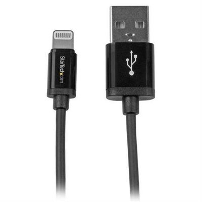 StarTech.com 1 m (3 ft.) USB to Lightning Cable - iPhone / iPad / iPod Charger Cable - High Speed Charging Lightning to USB Cable - Apple MFi Certified - Black 1 m Lightning USB A Male Male Black